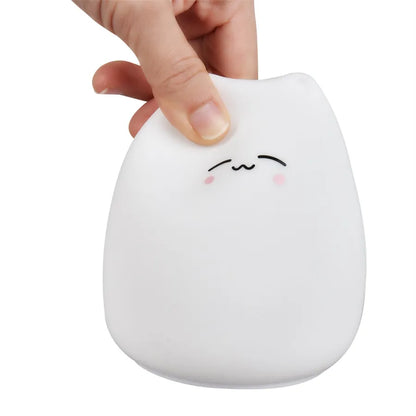 Soft Silicone Touch Sensor 7 Color Cat sleeping lamp