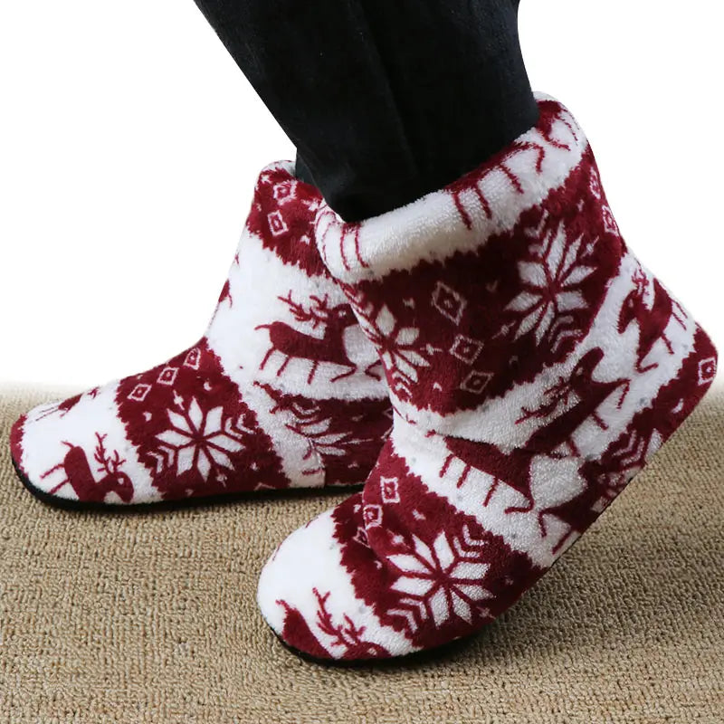 Christmas Elk Winter House Slippers