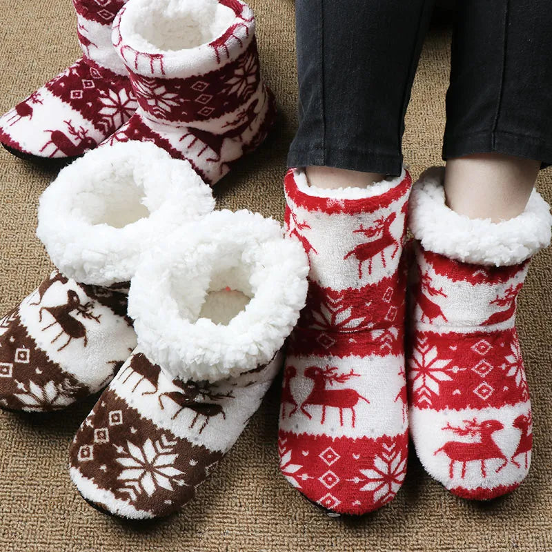 Christmas Elk Winter House Slippers