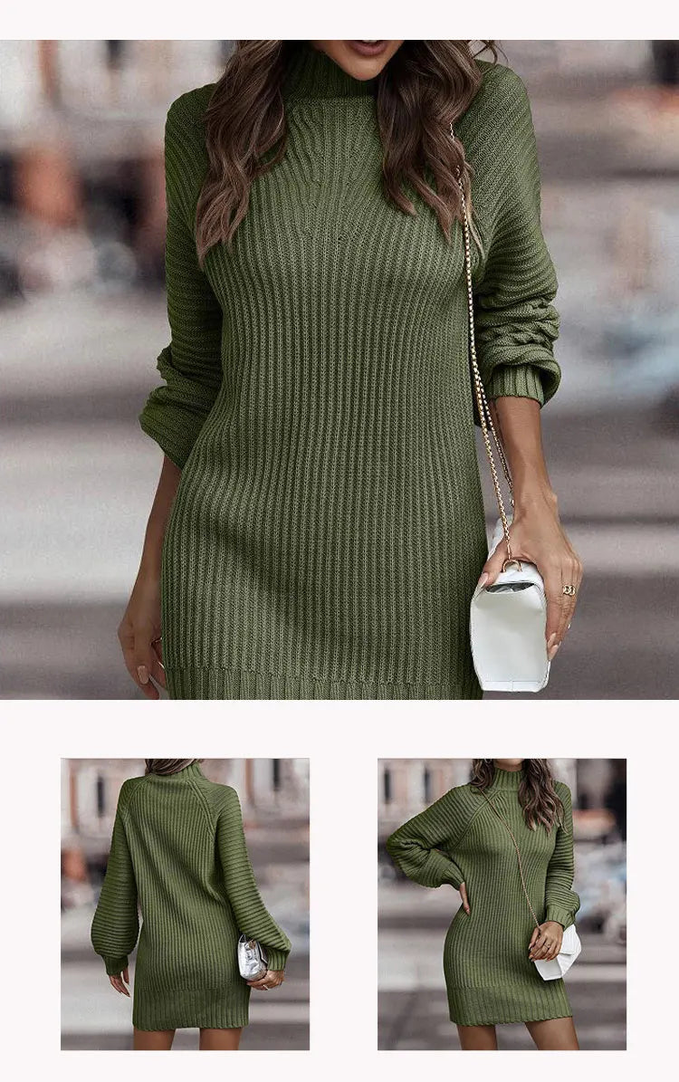 Chic Vintage Winter Knitted Dress