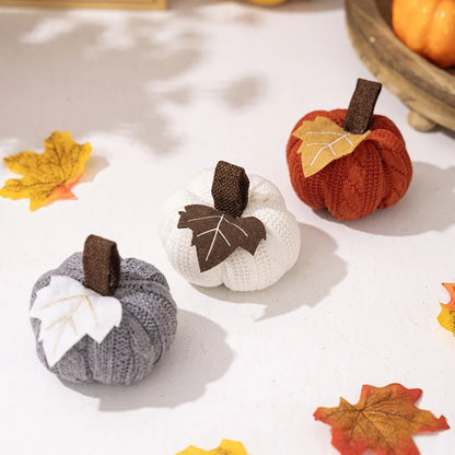 Knitted Maple Leaf Small Pumpkins