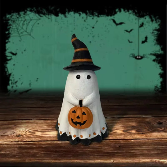 Ghost Pumpkin Figurine