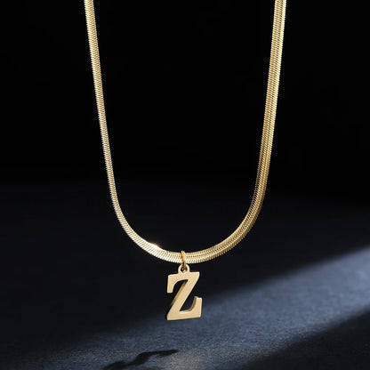 Gold Plated Stainless Steel Letter Necklace