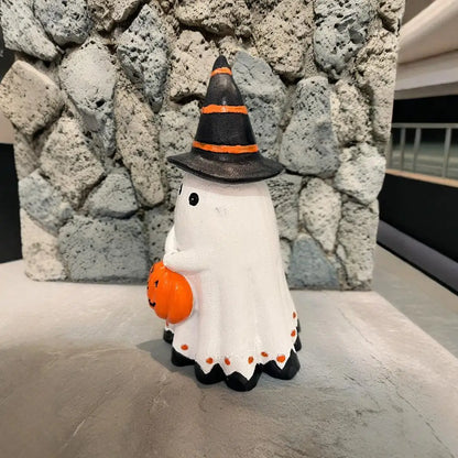 Ghost Pumpkin Figurine