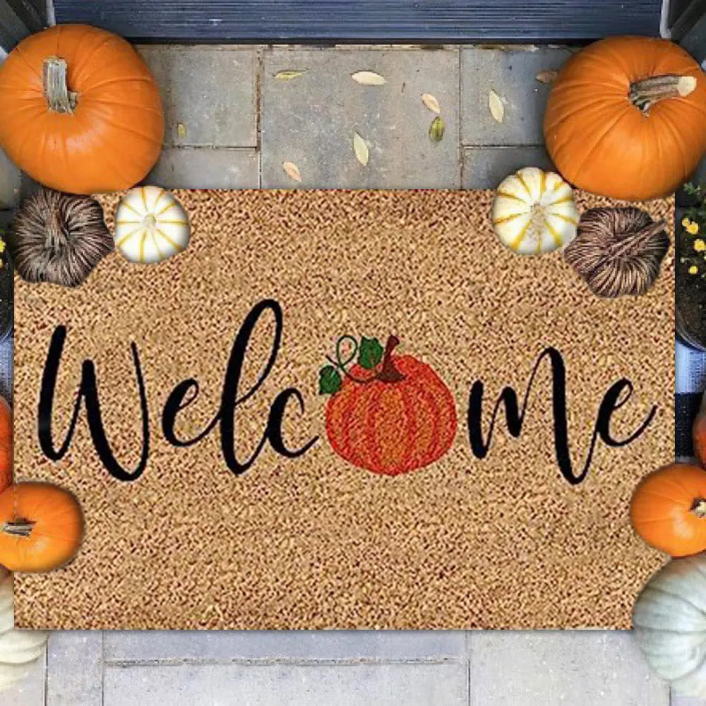 Autumn Pumpkin Welcome Door Mat