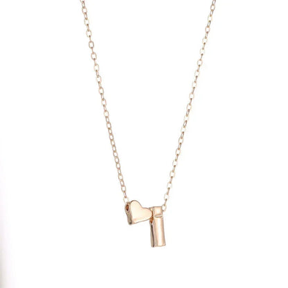 Dainty Tiny Heart Initial Necklace