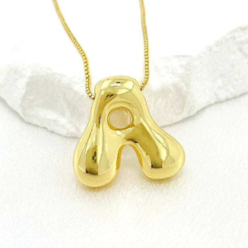 A-Z Bubble Letter Necklace