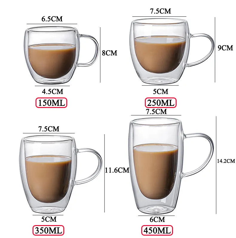 Double Wall High Borosilicate Glass Mug