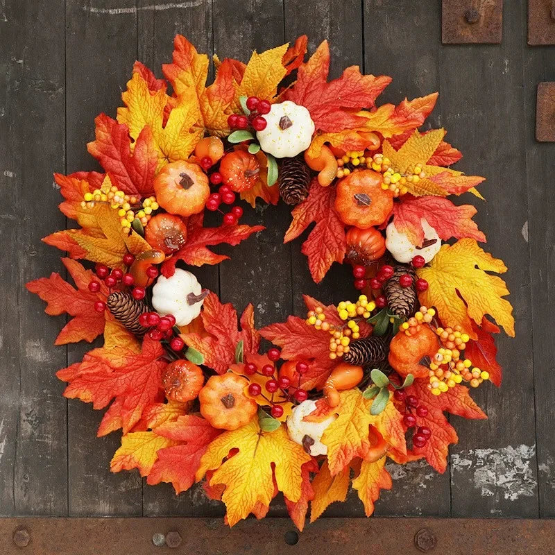 Farmhouse Harvest Fall Pumpkin Wreath