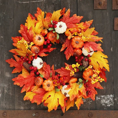 Farmhouse Harvest Fall Pumpkin Wreath