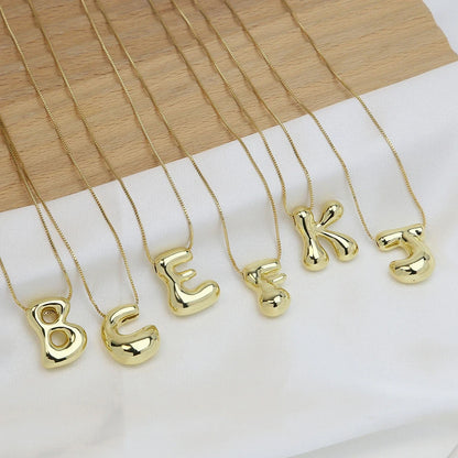 A-Z Bubble Letter Necklace