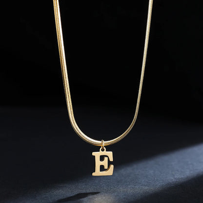 Gold Plated Stainless Steel Letter Necklace