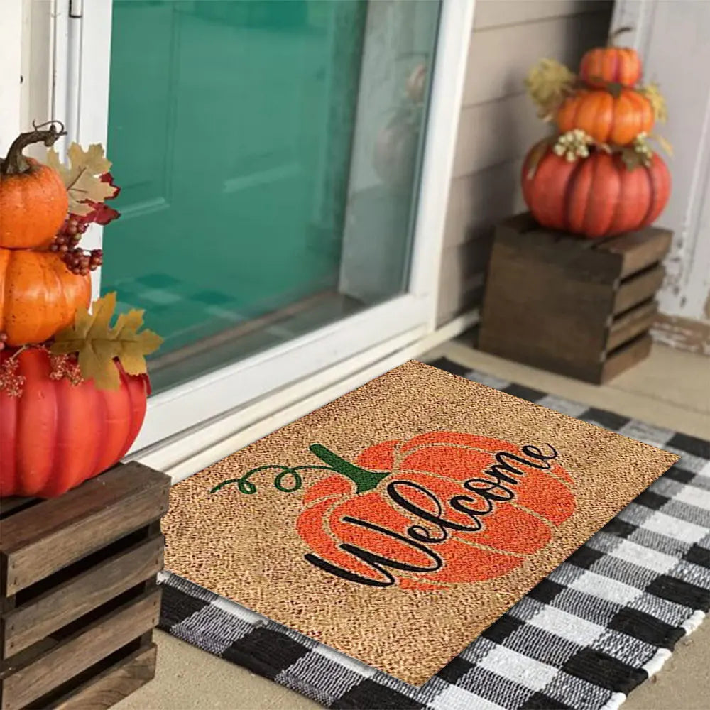 Autumn Pumpkin Welcome Door Mat