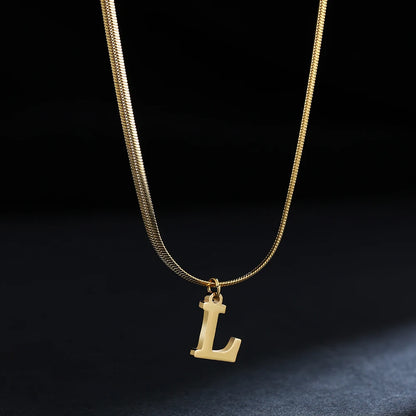 Gold Plated Stainless Steel Letter Necklace