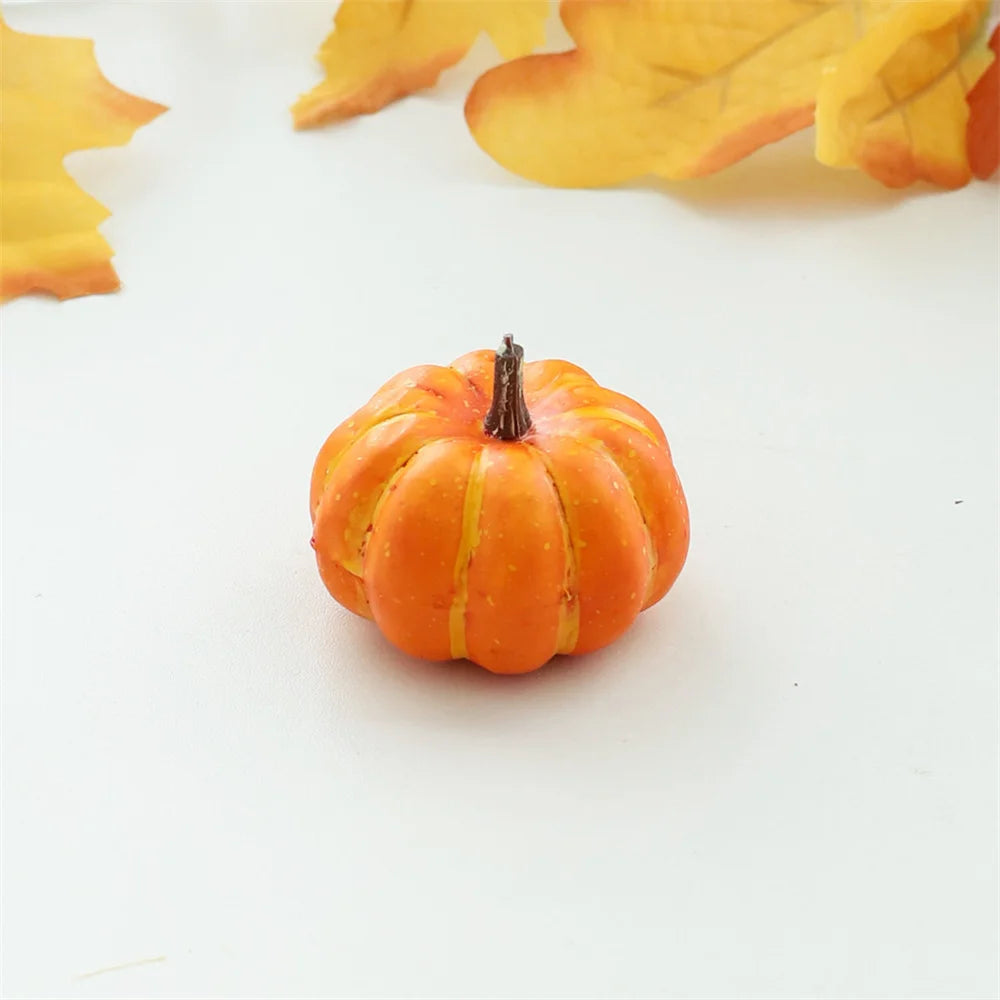 9pcs Random Mixed Mini Artificial Halloween Pumpkin Decor