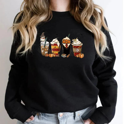 Retro Coffee Halloween Sweatshirt