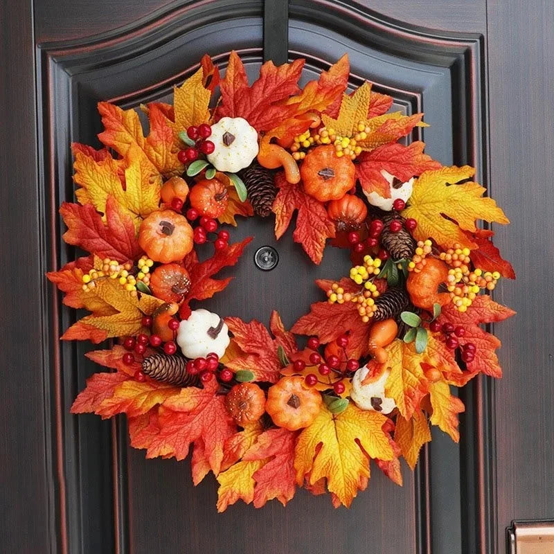 Farmhouse Harvest Fall Pumpkin Wreath