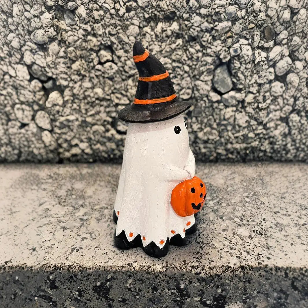 Ghost Pumpkin Figurine