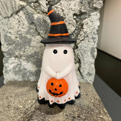 Ghost Pumpkin Figurine