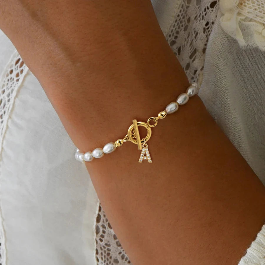 Initial Pearl Bracelet