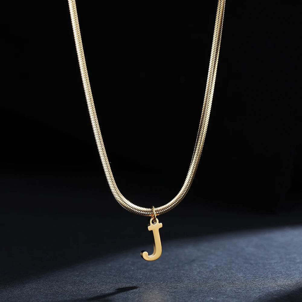 Gold Plated Stainless Steel Letter Necklace