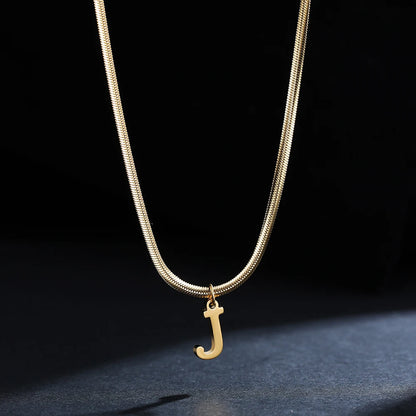 Gold Plated Stainless Steel Letter Necklace