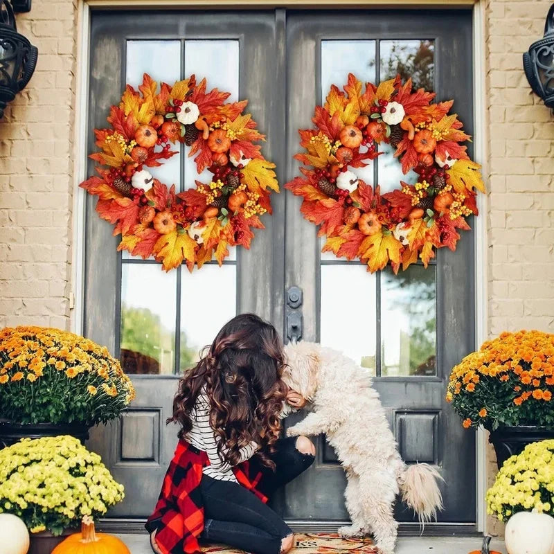 Farmhouse Harvest Fall Pumpkin Wreath