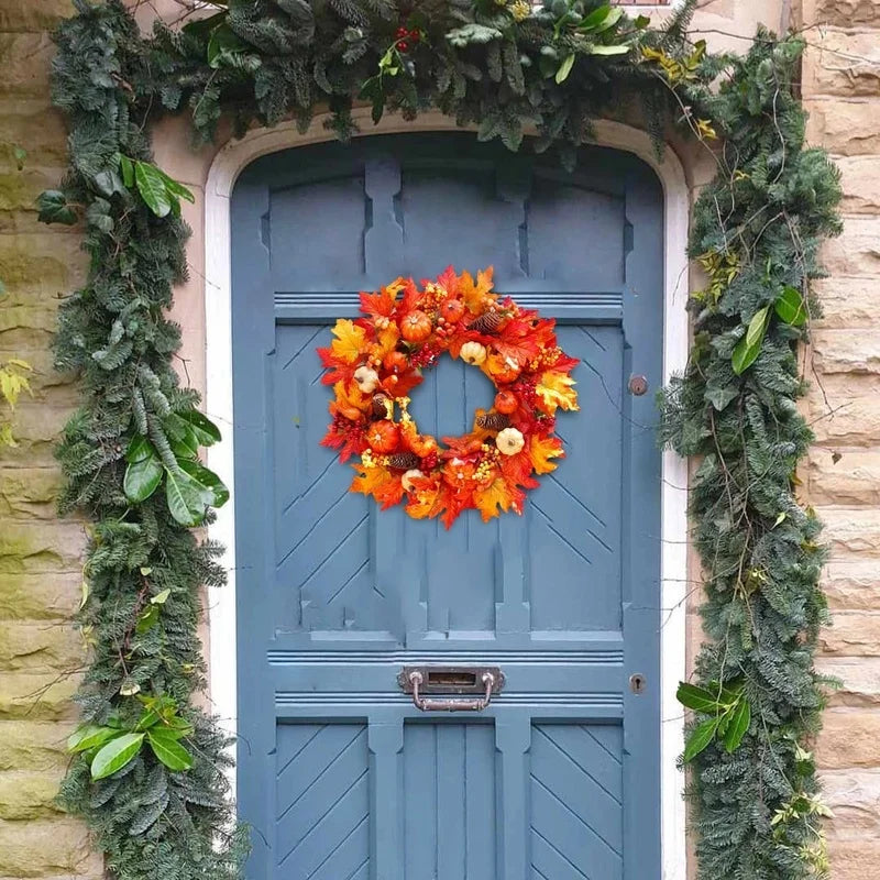 Farmhouse Harvest Fall Pumpkin Wreath