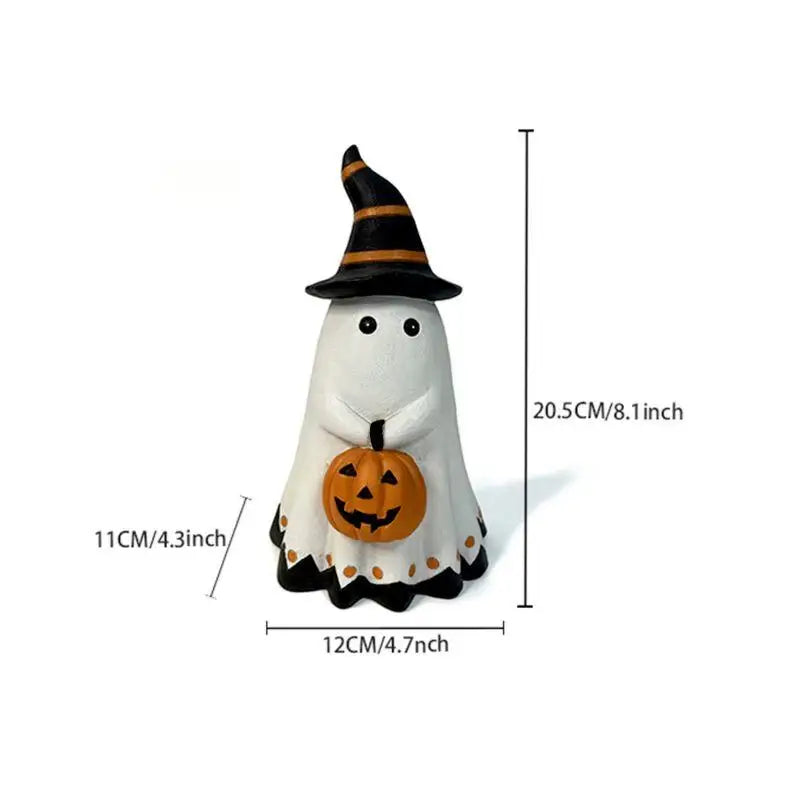 Ghost Pumpkin Figurine