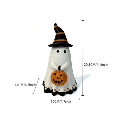 Ghost Pumpkin Figurine