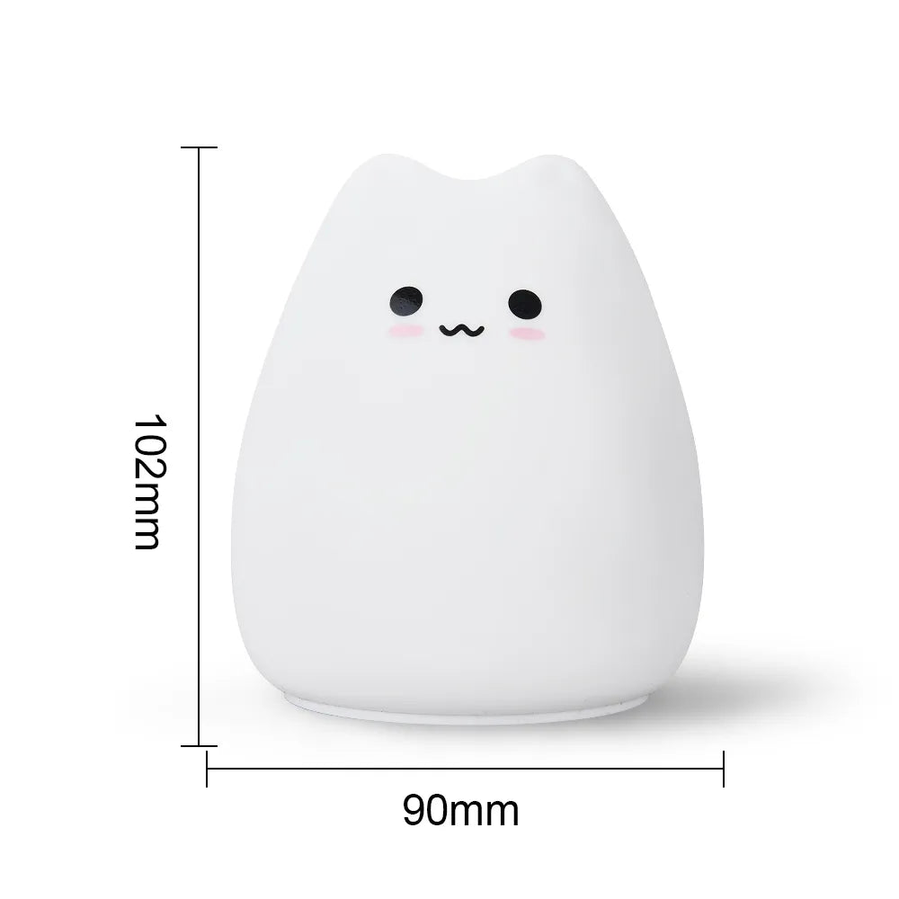 Soft Silicone Touch Sensor 7 Color Cat sleeping lamp