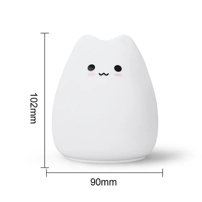 Soft Silicone Touch Sensor 7 Color Cat sleeping lamp