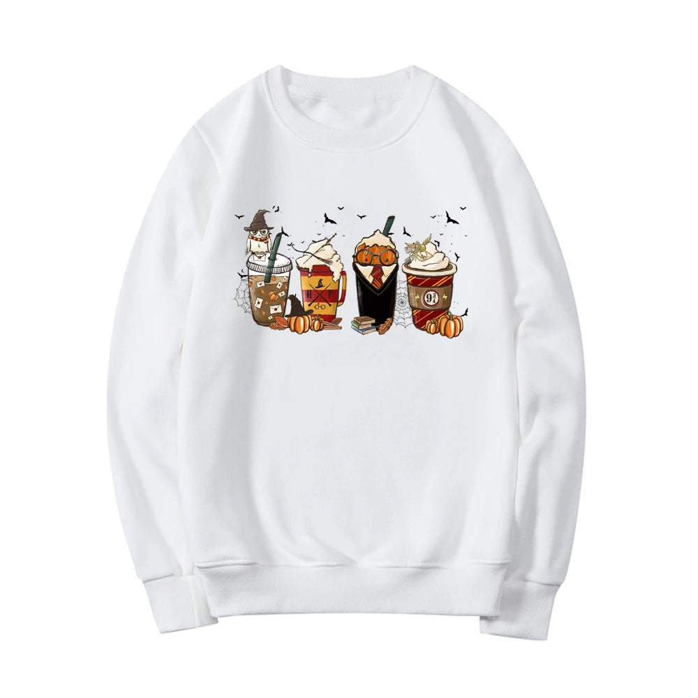 Retro Coffee Halloween Sweatshirt