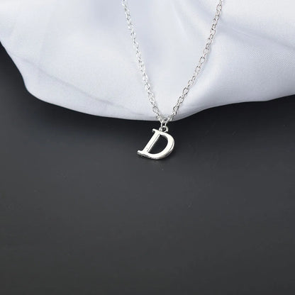 Silver A-Z Letter Pendants Necklaces