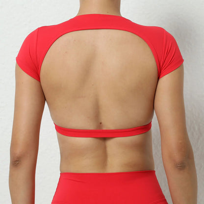 Breathable Backless Sports Crop Top