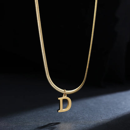 Gold Plated Stainless Steel Letter Necklace