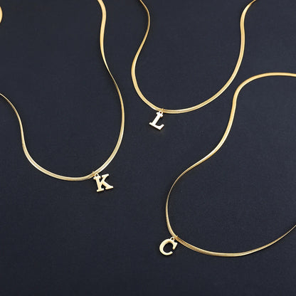 Gold Plated Stainless Steel Letter Necklace