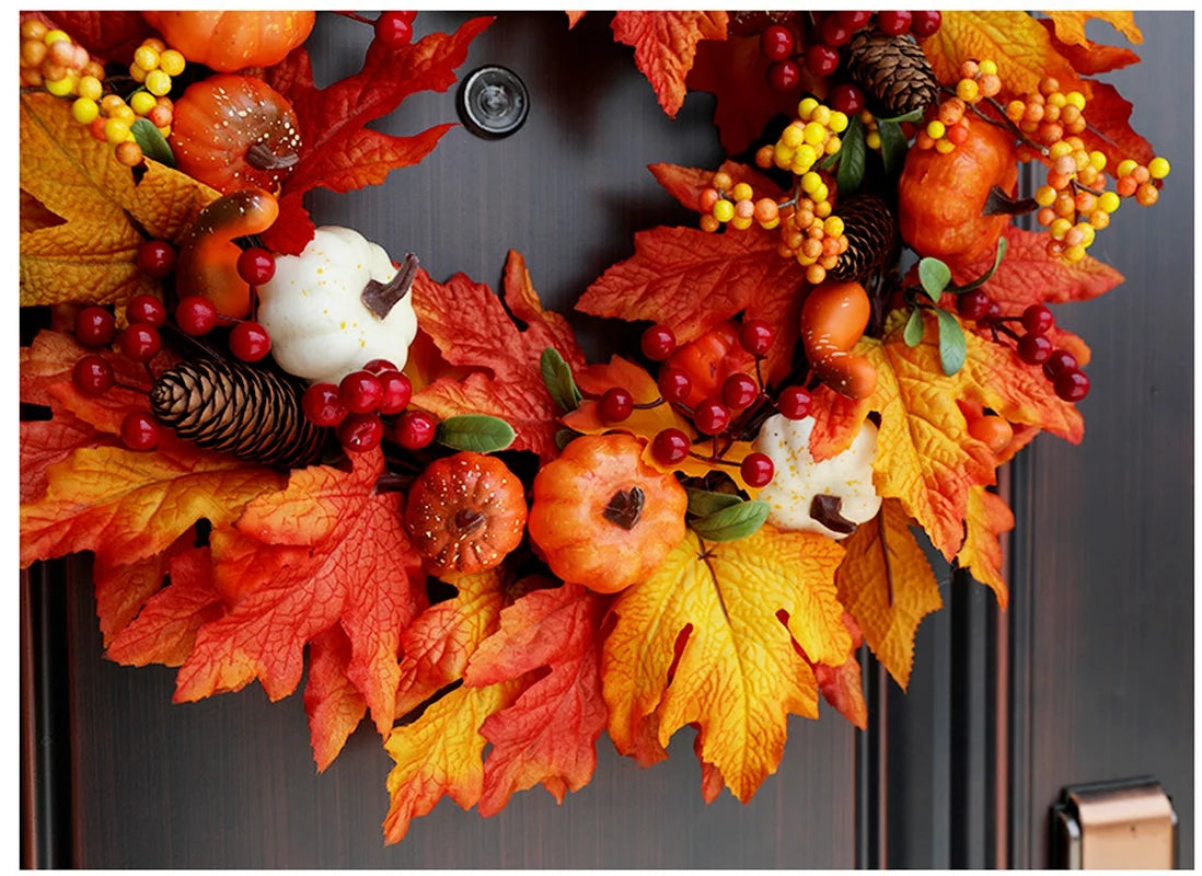 Farmhouse Harvest Fall Pumpkin Wreath