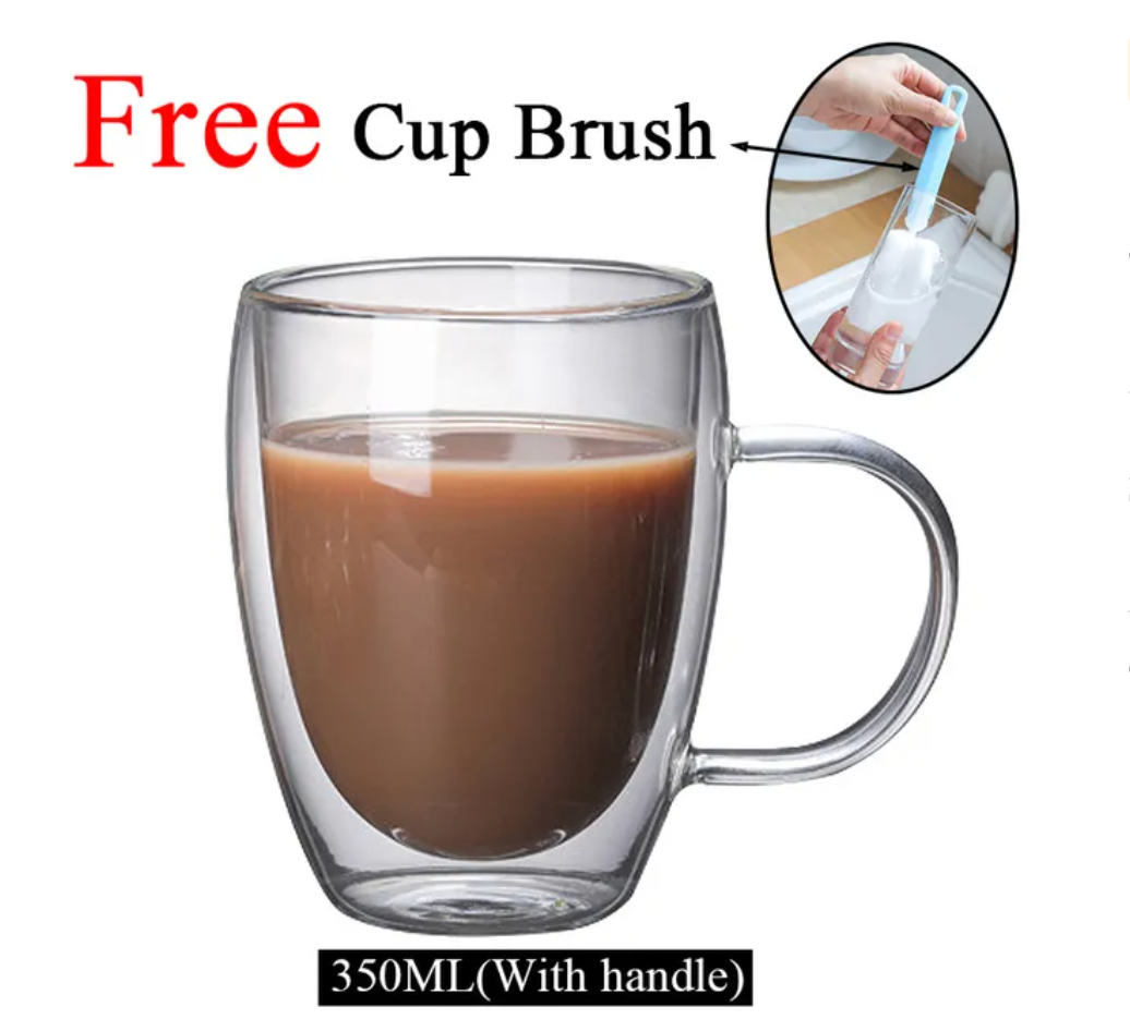 Double Wall High Borosilicate Glass Mug