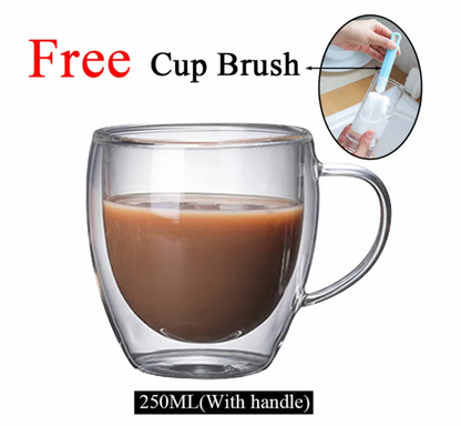 Double Wall High Borosilicate Glass Mug