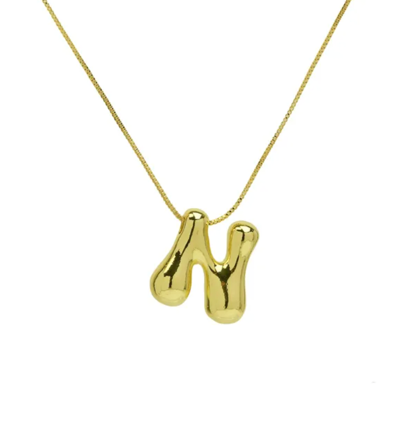 A-Z Bubble Letter Necklace