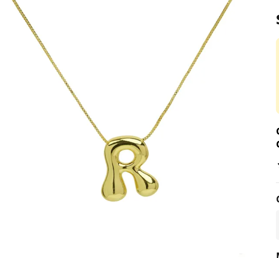 A-Z Bubble Letter Necklace