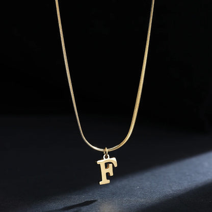 Gold Plated Stainless Steel Letter Necklace