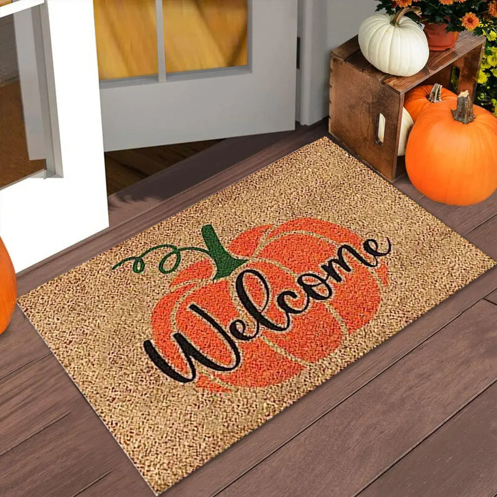 Autumn Pumpkin Welcome Door Mat