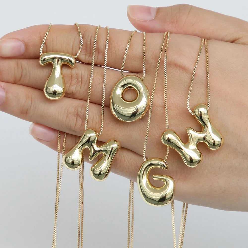 A-Z Bubble Letter Necklace