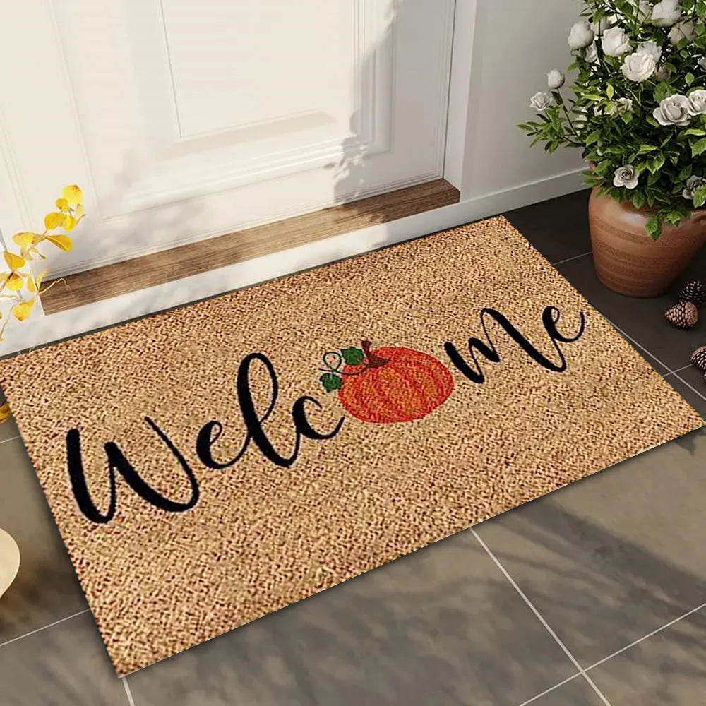 Autumn Pumpkin Welcome Door Mat