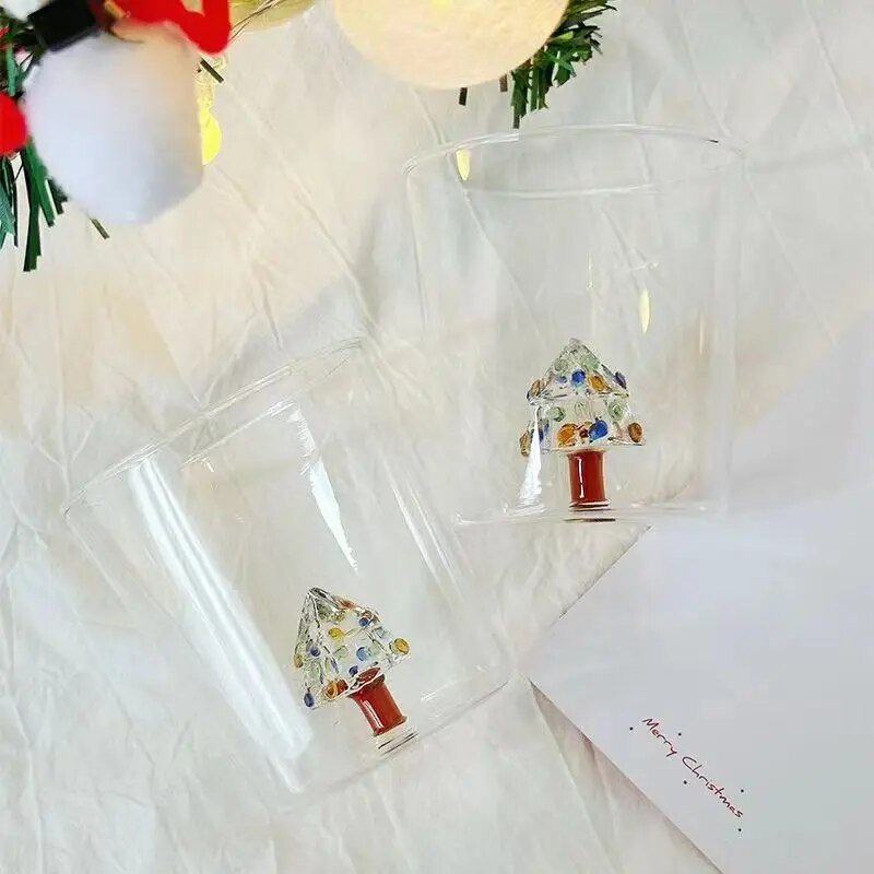 Christmas Tree Glass Cup