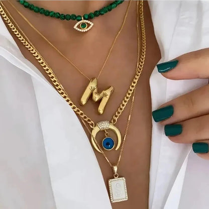 Gold Plated Chunky Alphabet Balloon Letter Necklace