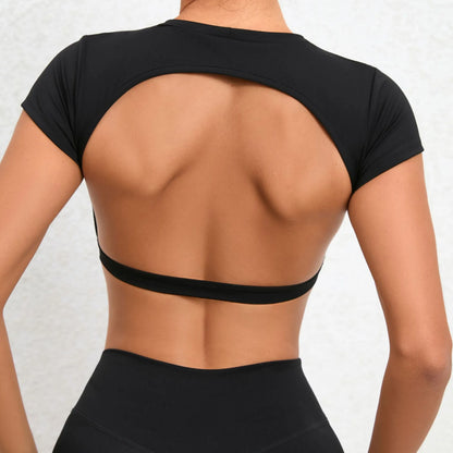 Breathable Backless Sports Crop Top