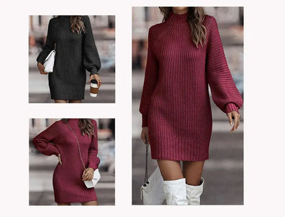 Chic Vintage Winter Knitted Dress